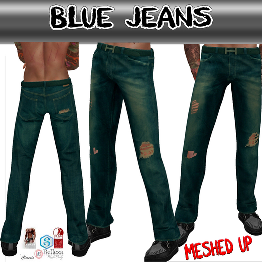 Second Life Marketplace Mens Blue Jeans Fitmesh Classic Legacy